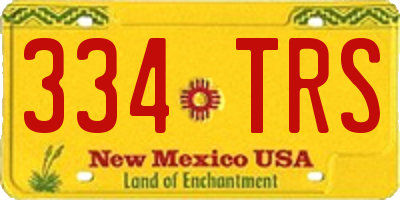 NM license plate 334TRS