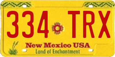 NM license plate 334TRX