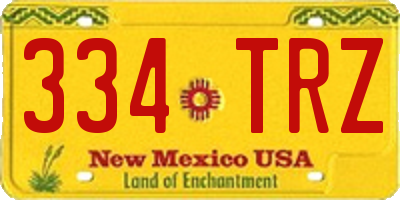 NM license plate 334TRZ