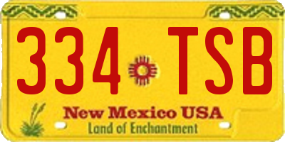 NM license plate 334TSB