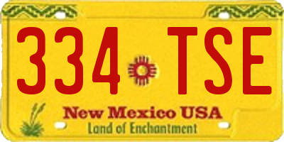 NM license plate 334TSE