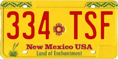 NM license plate 334TSF