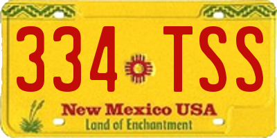 NM license plate 334TSS