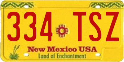NM license plate 334TSZ
