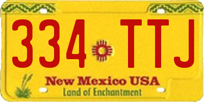 NM license plate 334TTJ