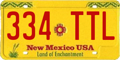 NM license plate 334TTL