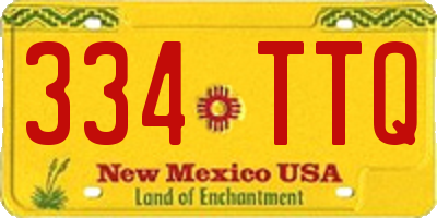 NM license plate 334TTQ