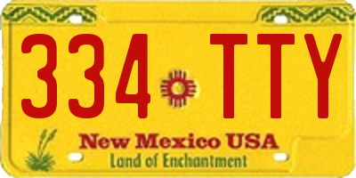 NM license plate 334TTY