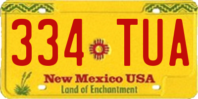 NM license plate 334TUA
