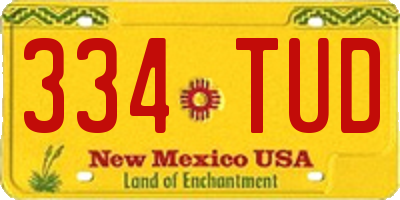 NM license plate 334TUD