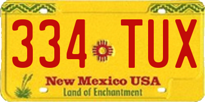 NM license plate 334TUX