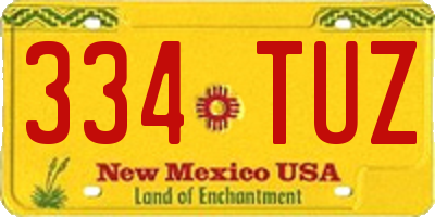 NM license plate 334TUZ