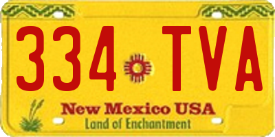 NM license plate 334TVA