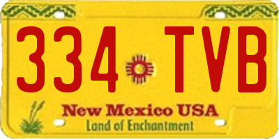NM license plate 334TVB