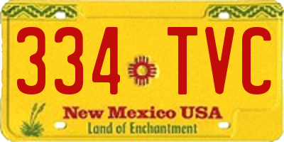 NM license plate 334TVC