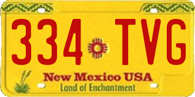 NM license plate 334TVG