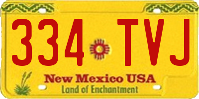 NM license plate 334TVJ
