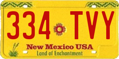 NM license plate 334TVY