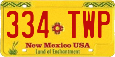 NM license plate 334TWP