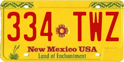 NM license plate 334TWZ