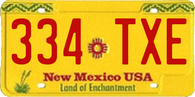 NM license plate 334TXE