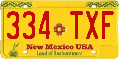 NM license plate 334TXF