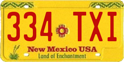 NM license plate 334TXI