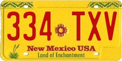 NM license plate 334TXV