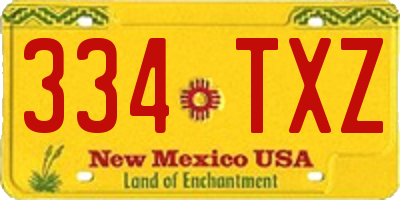 NM license plate 334TXZ