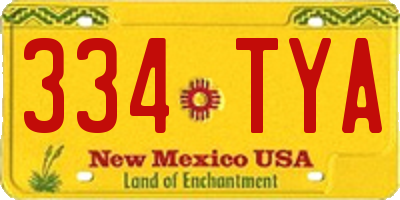 NM license plate 334TYA