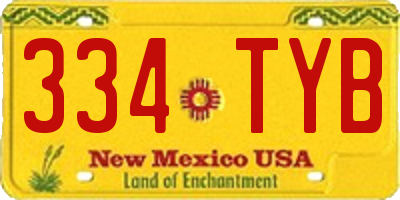 NM license plate 334TYB