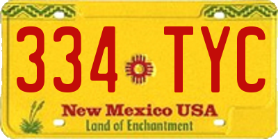 NM license plate 334TYC