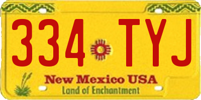 NM license plate 334TYJ