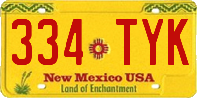 NM license plate 334TYK