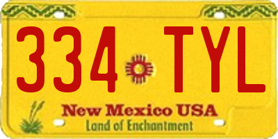 NM license plate 334TYL