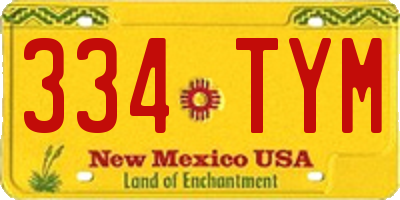 NM license plate 334TYM