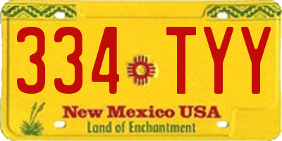 NM license plate 334TYY