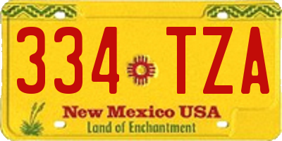 NM license plate 334TZA