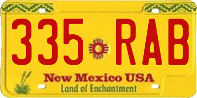 NM license plate 335RAB
