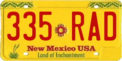 NM license plate 335RAD