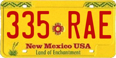 NM license plate 335RAE