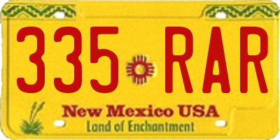 NM license plate 335RAR