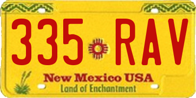 NM license plate 335RAV