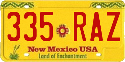 NM license plate 335RAZ