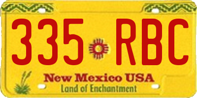 NM license plate 335RBC