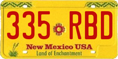 NM license plate 335RBD