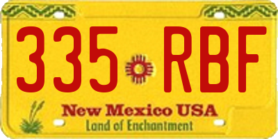 NM license plate 335RBF