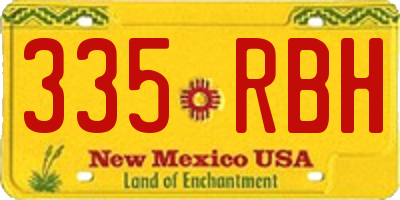 NM license plate 335RBH