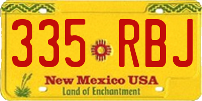 NM license plate 335RBJ