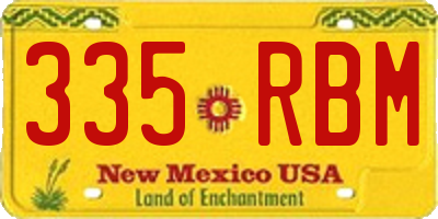 NM license plate 335RBM